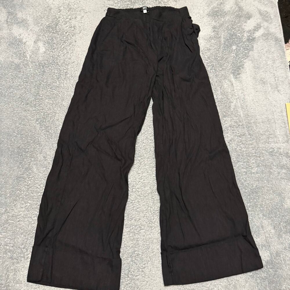 Kut From The Kloth Pants Womens Medium Black High Rise Wide Leg Cargo